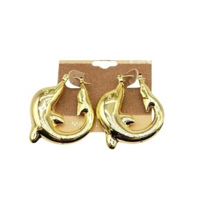 14k Gold Filled Hoop Dolphin Shape Earrings